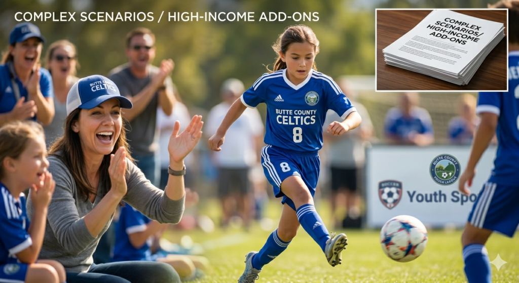 A child participating in sports, representing the discretionary "add-on" costs of child support that maintain a child's lifestyle.