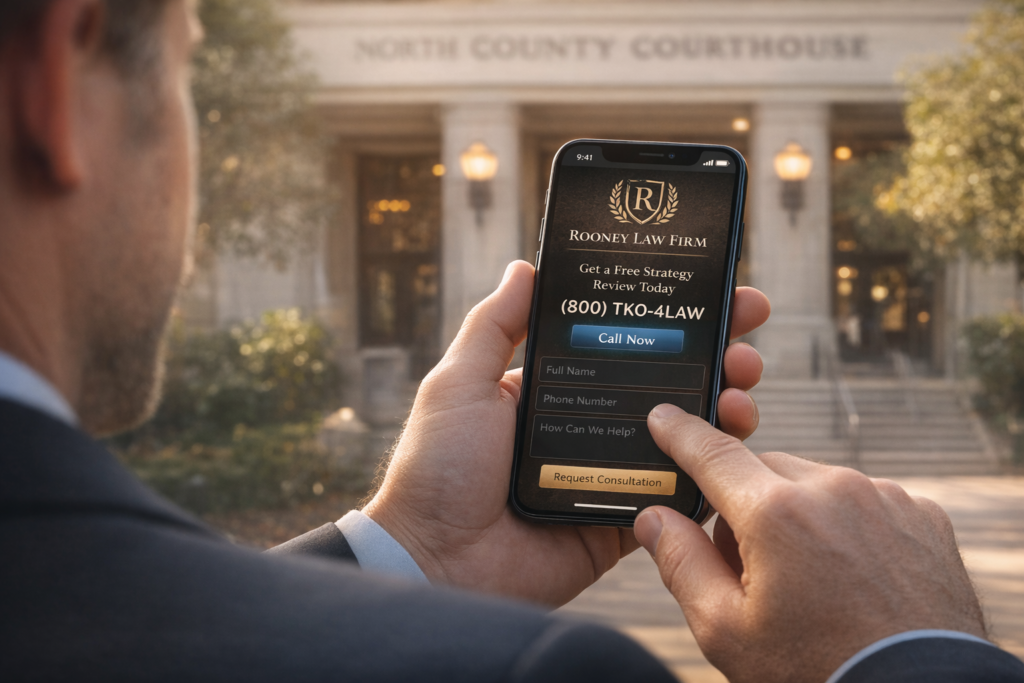 A close-up of a client using a smartphone to contact a Chico defense attorney for a strategy review.